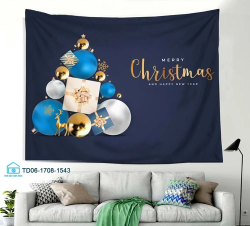 Tranh Vải Treo Tường Trang Trí Noel Merry Christmas