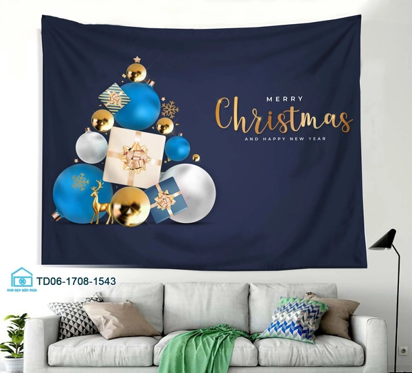 Tranh Vải Treo Tường Trang Trí Noel Merry Christmas
