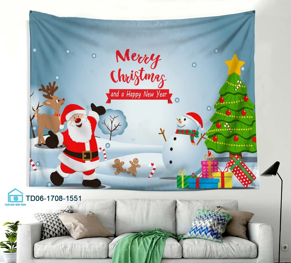 Tranh Vải Treo Tường Trang Trí Noel Mẫu 1