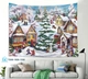 Tranh Vải Treo Tường Trang Trí Noel Nhà Tuyết Mẫu 1