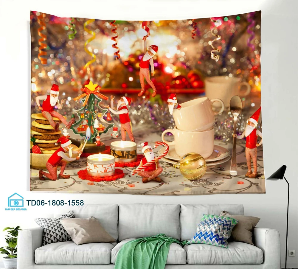 Tranh Vải Treo Tường Trang Trí Noel Mẫu 4