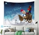 Tranh Vải Treo Tường Trang Trí Noel Gấu Bắc Cực Và Chim Cánh Cụt