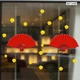 Decal Trang Trí Tết Quạt Như Ý Đỏ Mẫu 3