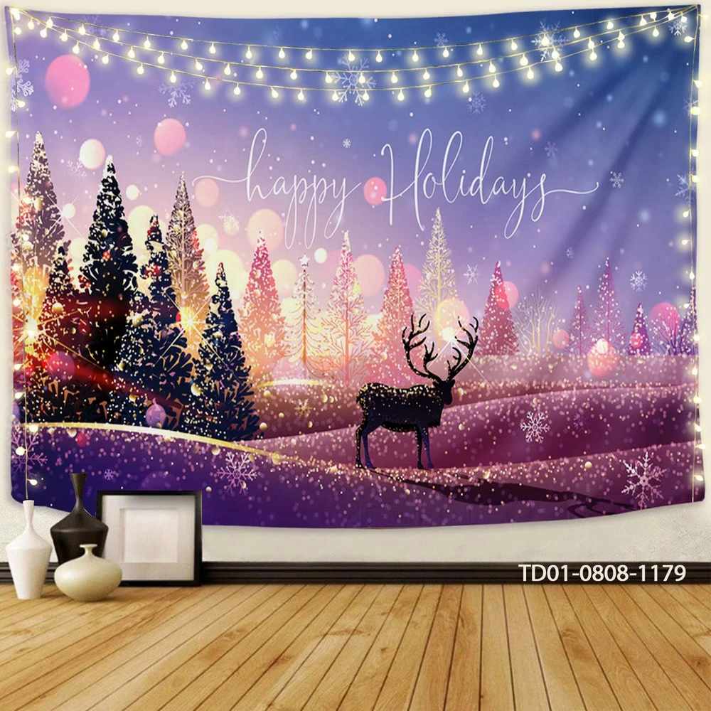 Tranh Vải Treo Tường Trang Trí Noel Happy Holidays