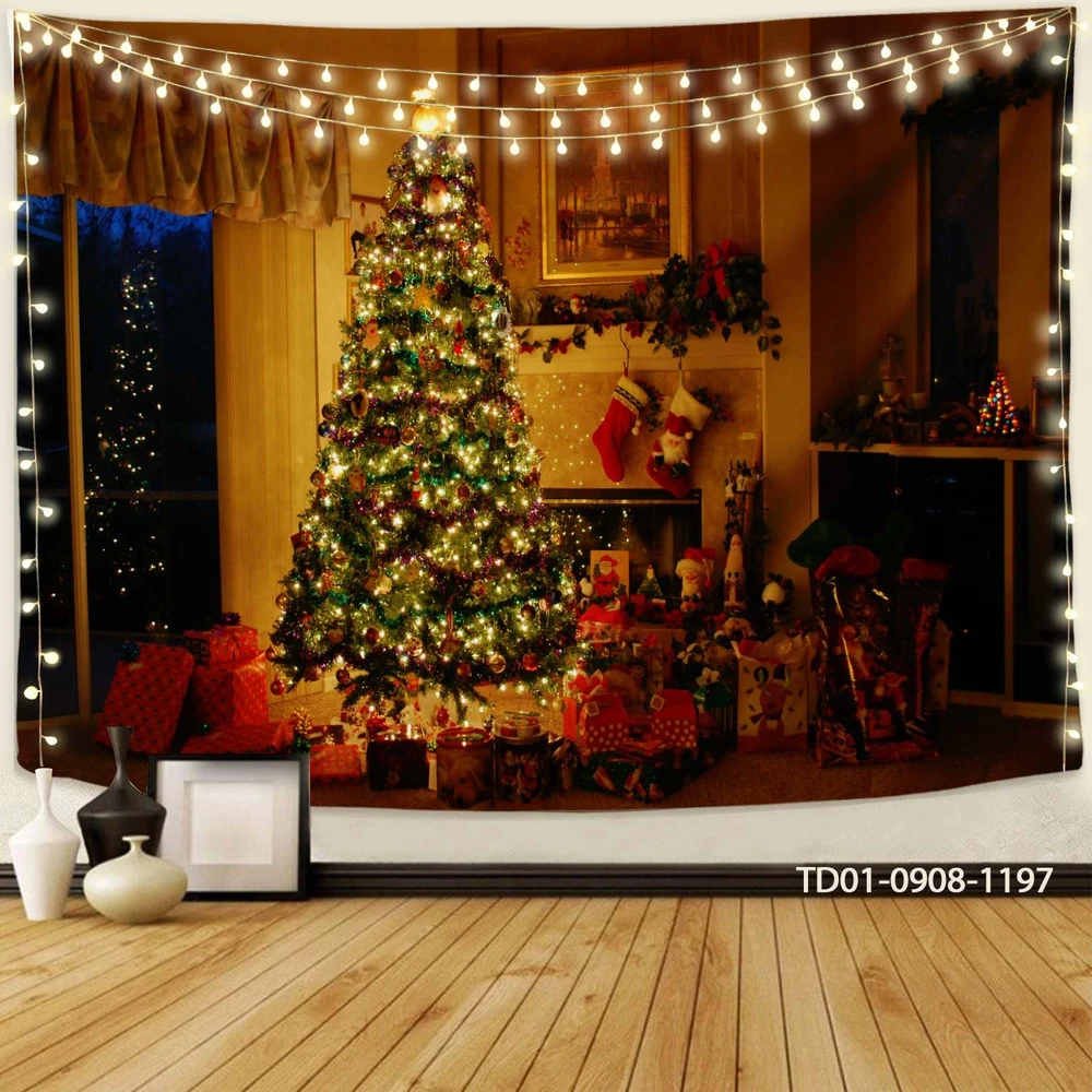 Tranh Vải Treo Tường Trang Trí Cây Thông Noel Mẫu 10