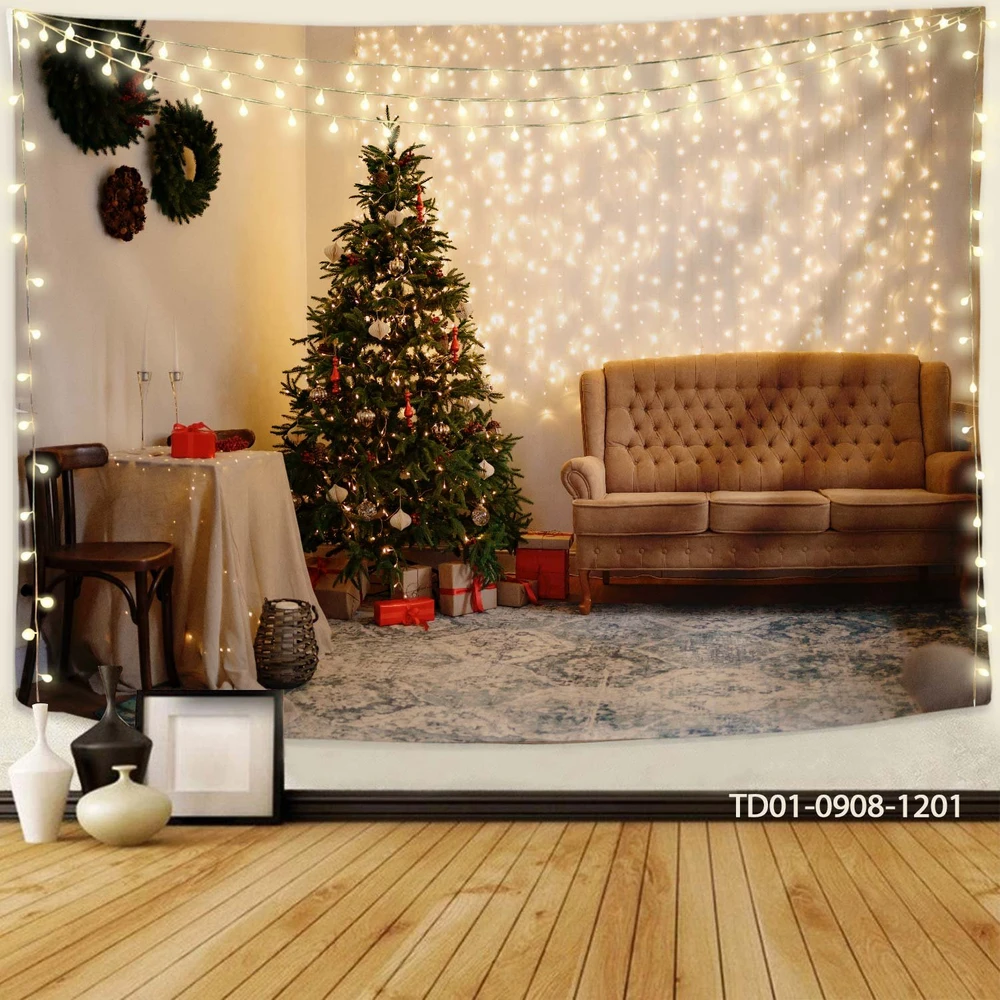 Tranh Vải Treo Tường Trang Trí Cây Thông Noel Mẫu 15
