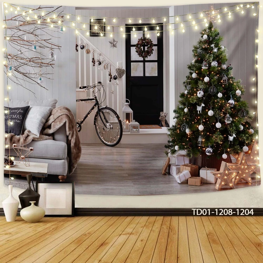Tranh Vải Treo Tường Trang Trí Cây Thông Noel Mẫu 16