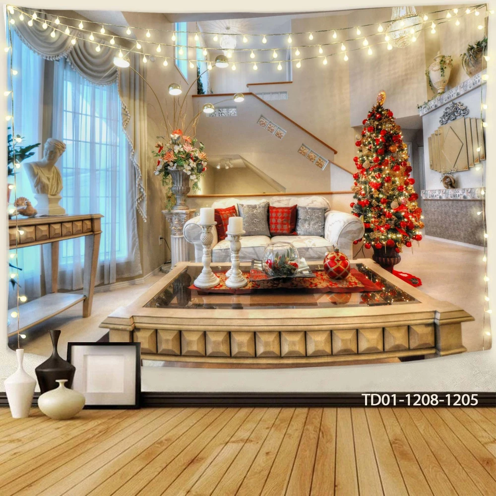 Tranh Vải Treo Tường Trang Trí Cây Thông Noel Mẫu 17