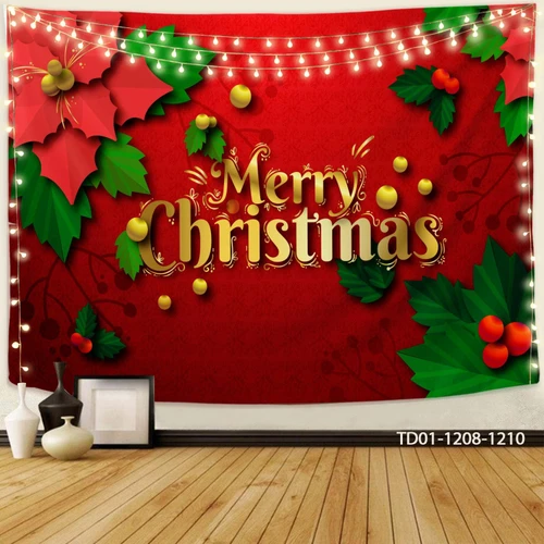 Tranh Vải Treo Tường Trang Trí Noel Merry Christmas Mẫu 4