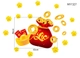 Decal Trang Trí Tết Túi Tiền Vàng Tài Lộc Mẫu 5