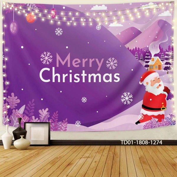 Tranh Vải Treo Tường Trang Trí Noel Merry Christmas Mẫu 8