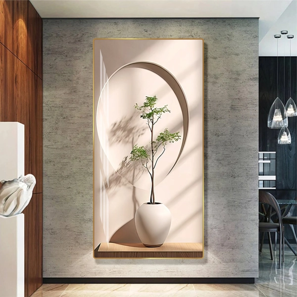 Tranh treo tường bình hoa nghệ thuật tối giản mẫu 865