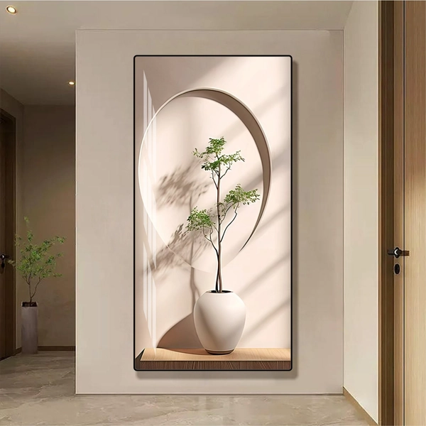 Tranh treo tường bình hoa nghệ thuật tối giản mẫu 865