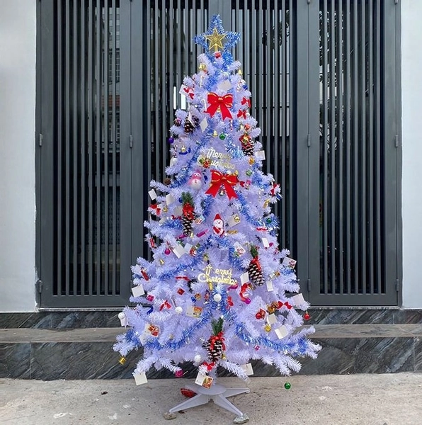 Cây thông noel màu trắng đầu tròn 2 inch
