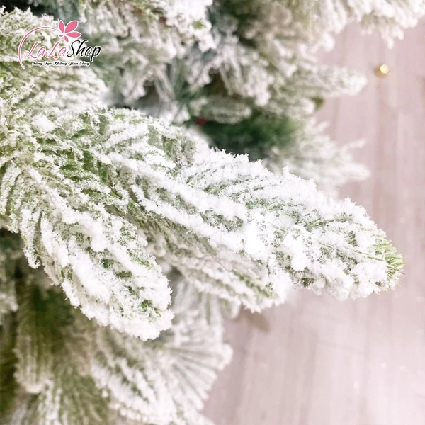 Cây thông Pe 3 loại lá phủ tuyết gắn trái đỏ - Cây tự động