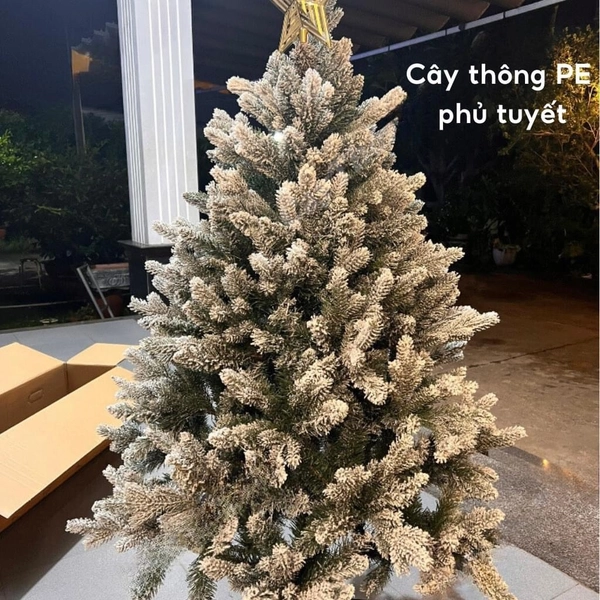 Cây thông PE phủ tuyết - Cây tự động