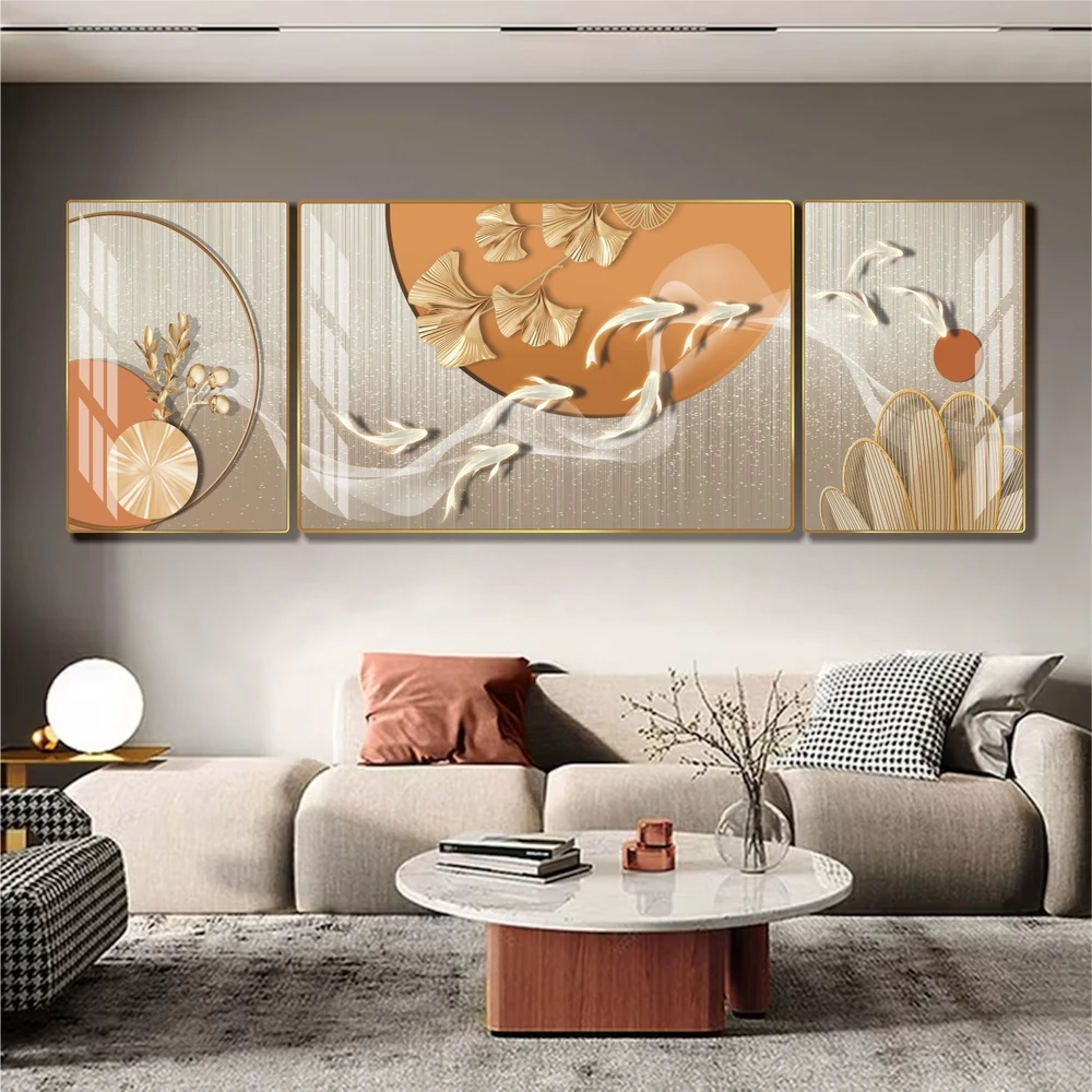 Tranh treo tường cửu ngư quần hội mẫu 934