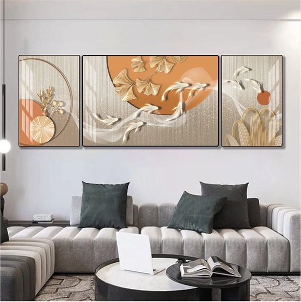 Tranh treo tường cửu ngư quần hội mẫu 934