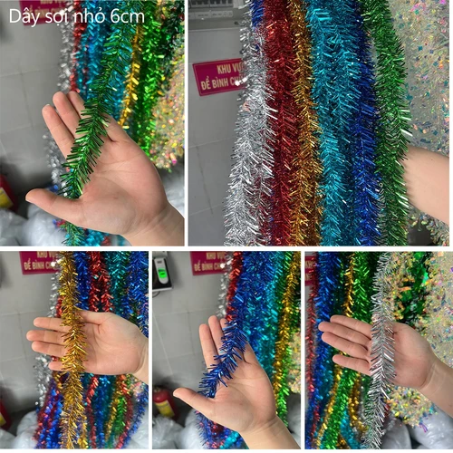 Dây kim tuyến 1m65 nhiều màu trang trí cây thông giáng sinh mẫu 14