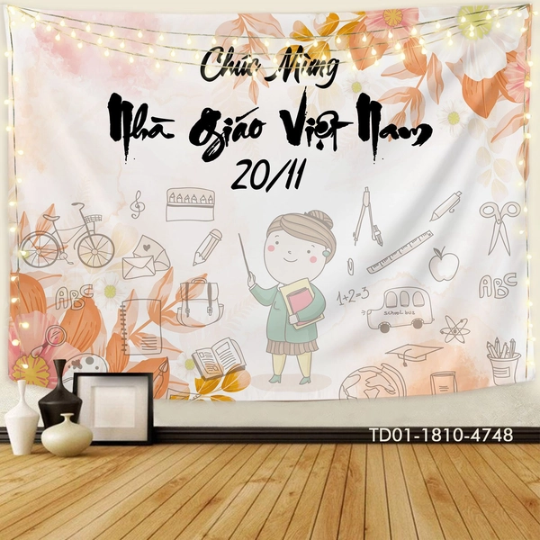 Tranh Vải Treo Tường Chúc Mừng Ngày Nhà Giáo Việt Nam 20/11