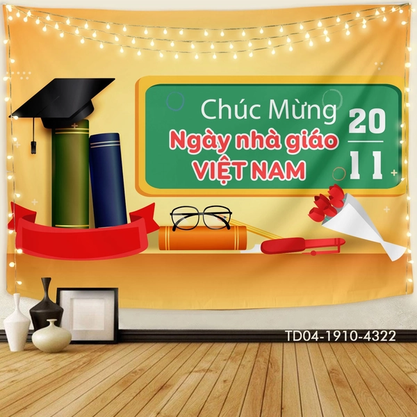 Tranh Vải Treo Tường Chúc Mừng Ngày Nhà Giáo Việt Nam 20/11
