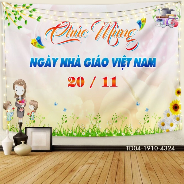 Tranh Vải Treo Tường Chúc Mừng Ngày Nhà Giáo Việt Nam 20/11