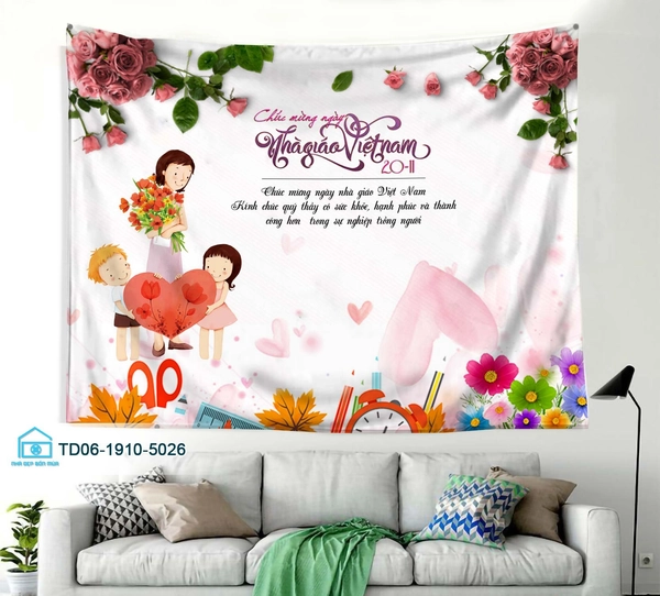 Tranh Vải Treo Tường Chúc Mừng Ngày Nhà Giáo Việt Nam 20/11