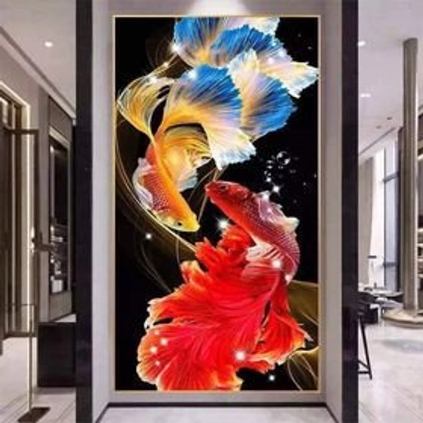 Tranh treo tường song ngư nghệ thuật