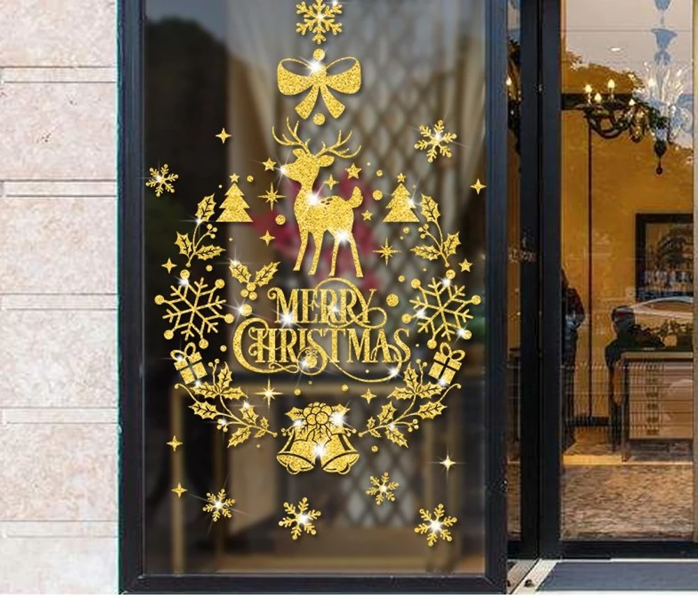 Decal 2 mặt trang trí noel Cây Thông Sắc Màu