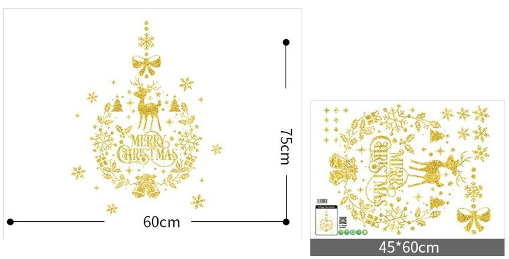 Decal 2 mặt trang trí noel Cây Thông Sắc Màu