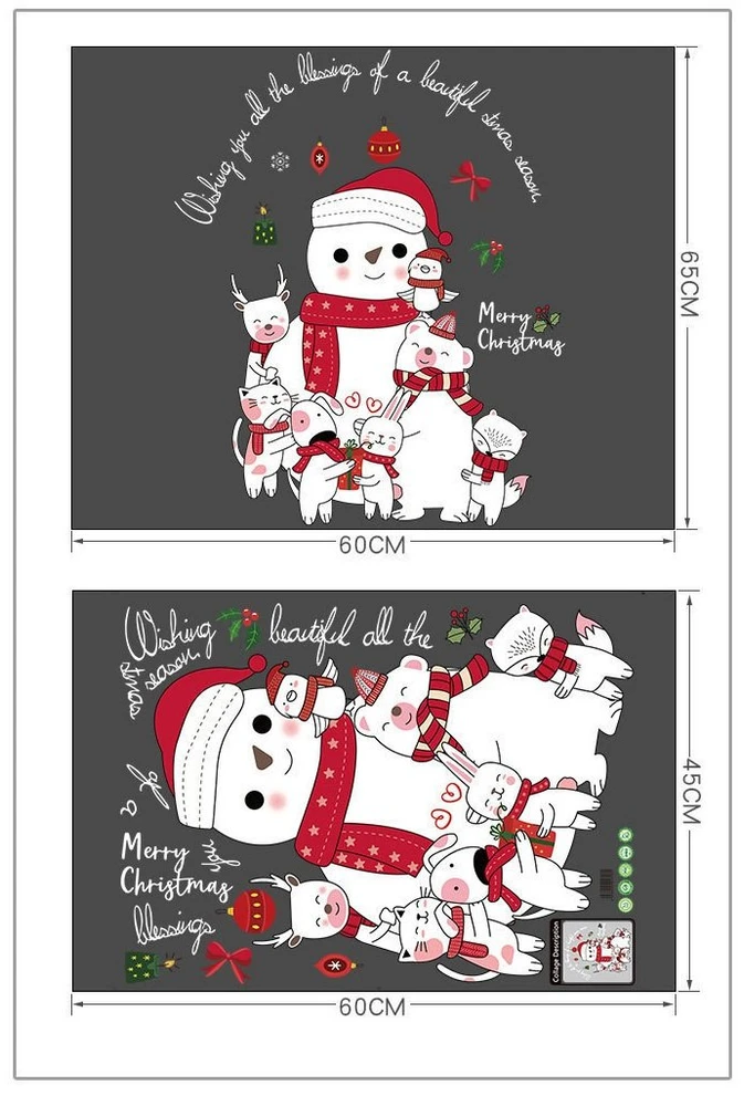 Decal trang trí noel Người Tuyết Và Những Người Bạn