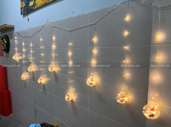 Đèn led đom đóm kèm 10 bóng Vàng ấm nháy nhiều chế độ trang trí noel