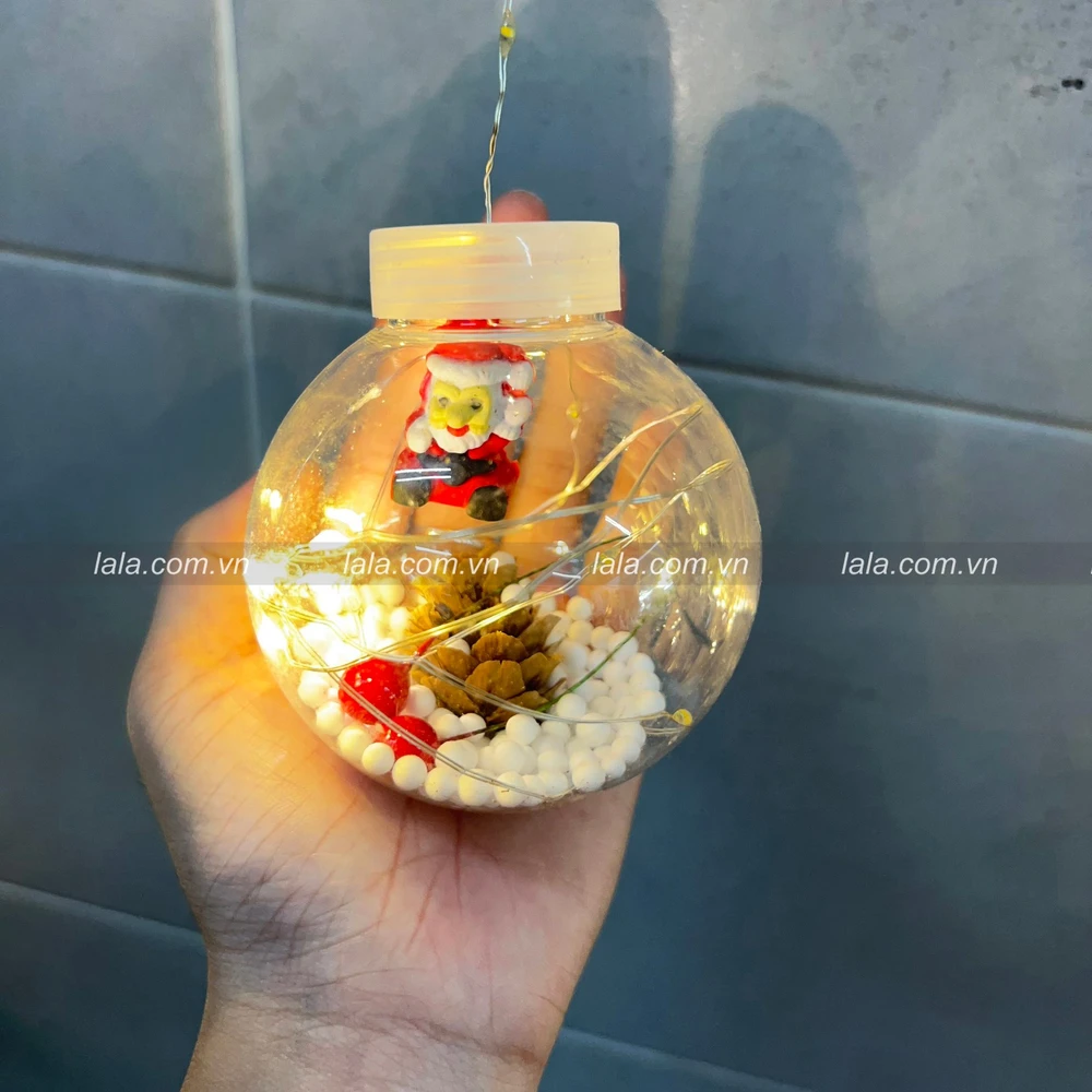 Đèn led đom đóm kèm 10 bóng hình cây thông quả châu cherry nháy nhiều chế độ