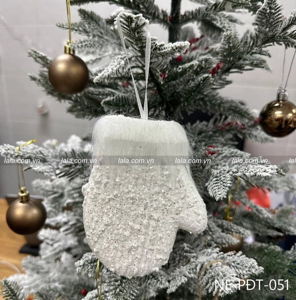 Găng tay tuyết trắng 11cm trang trí giáng sinh