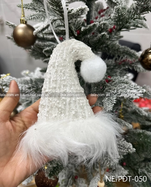 Nón tuyết 12cm treo trang trí giáng sinh