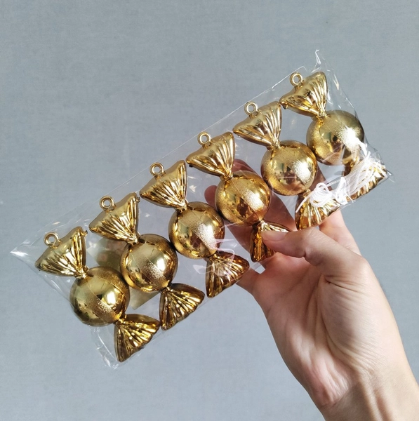 Set 6 kẹo size trung 9cm/cái treo cây thông trang trí noel