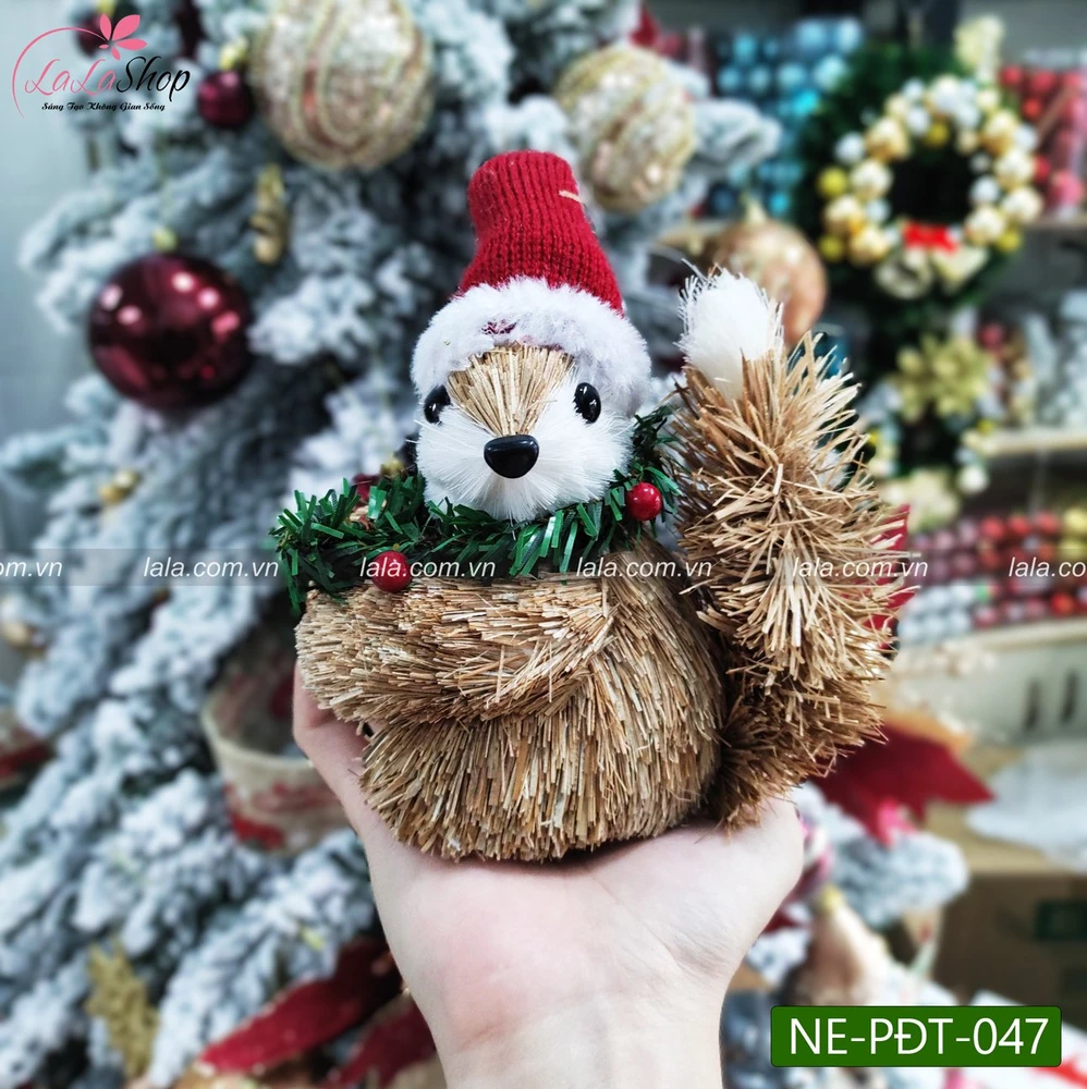 Sóc rơm đáng yêu treo cây thông trang trí giáng sinh 047
