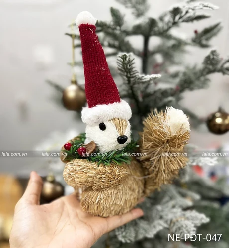 Sóc rơm đáng yêu treo cây thông trang trí giáng sinh 047
