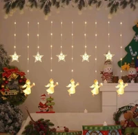 Đèn rèm công chúa ngôi sao ánh sáng vàng trang trí noel