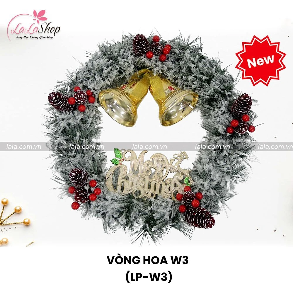 Vòng Nguyệt Quế Noel W3 Treo Cửa Trang Trí Giáng Sinh