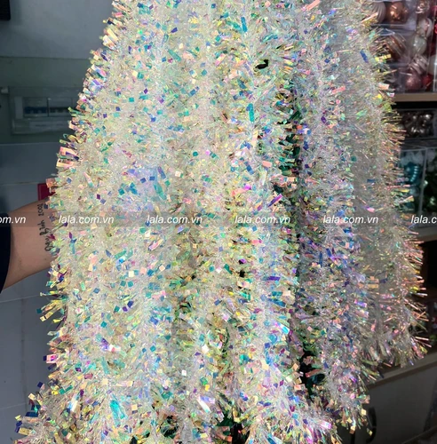 Dây đuôi chồn lá kim tuyến lấp lánh sợi to trang trí noel - 2m