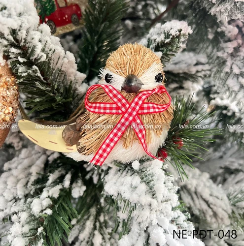 Chim sẻ rơm giáng sinh treo cây thông trang trí noel 048
