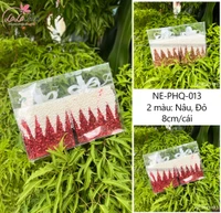 Set 2 hộp quà đỏ kim tuyến treo cây thông noel