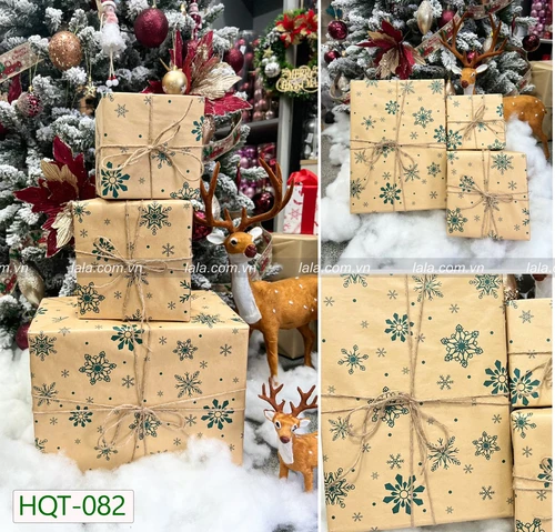Set 3 hộp quà giáng sinh trang trí cây thông noel làm quà tặng - Mẫu 082