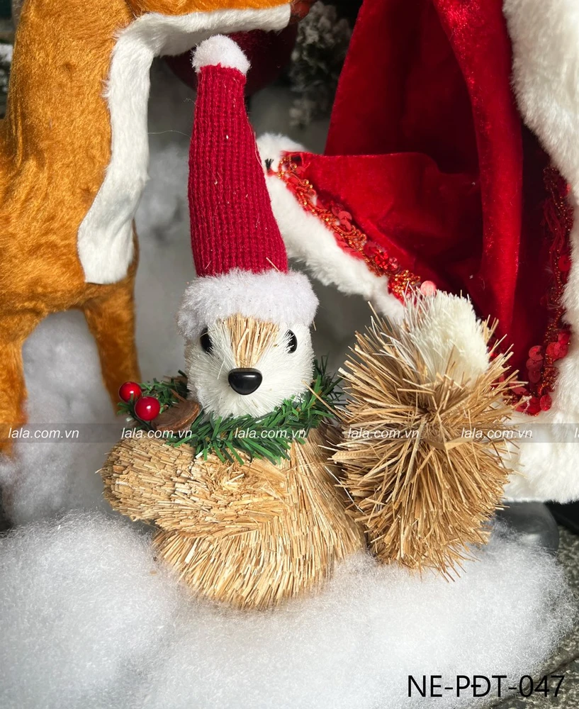 Sóc rơm đáng yêu treo cây thông trang trí giáng sinh 047