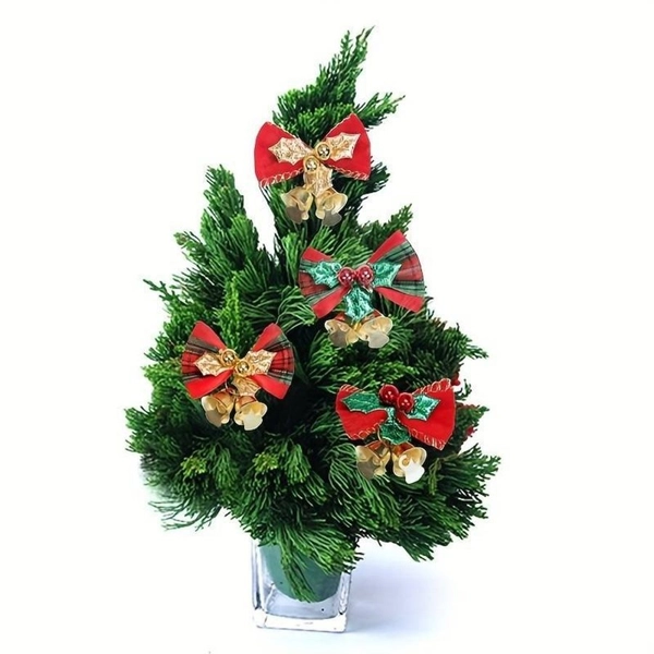 Combo 10 cái nơ giáng sinh kèm chuông đôi trang trí cây thông noel