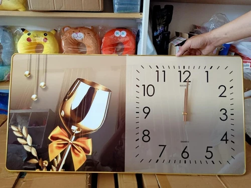 Tranh Đồng Hồ Treo Tường UV Pha Lê Bóng Ly Nghệ Thuật