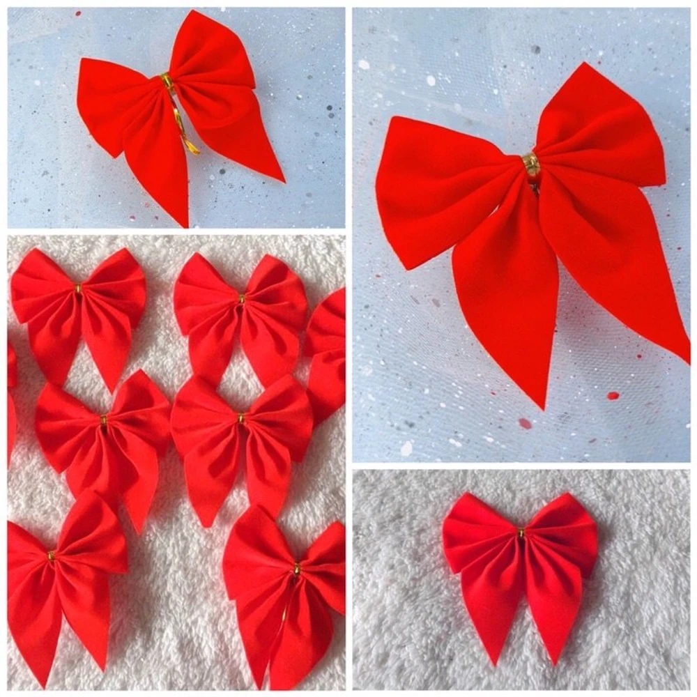 Set 8 nơ nhung đỏ trang trí cây thông noel