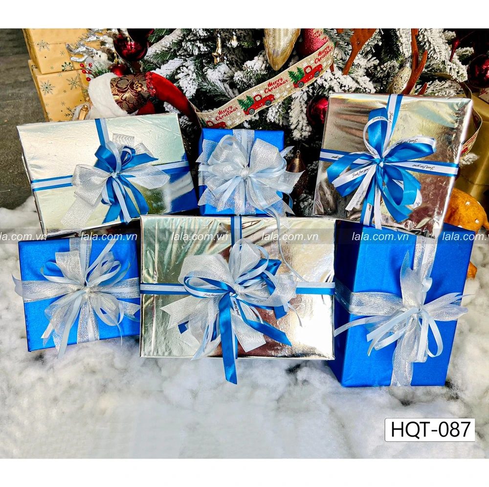 Set 6 hộp quà giáng sinh trang trí cây thông noel làm quà tặng - Mẫu 085