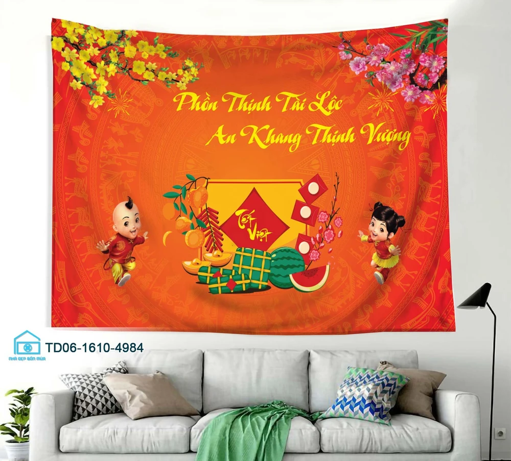 Tranh vải treo tường trang trí an khang thịnh vượng